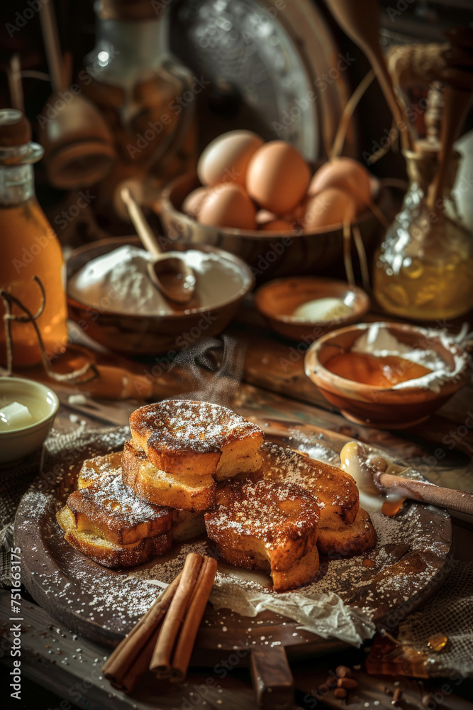 Delicious Homemade typical Spanish torrijas