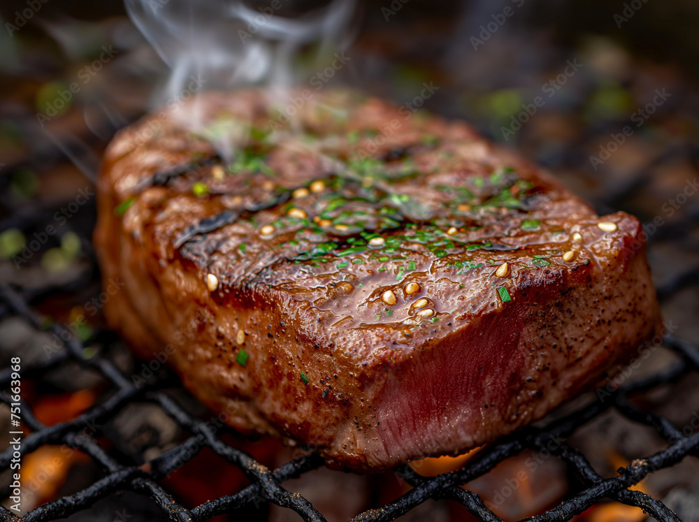 Unleashing Flavor: RTX-Enhanced Steak on the Grill with Chopsticks