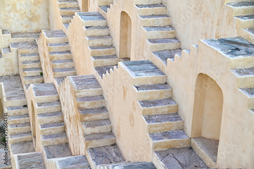 Symmetrical Stairways of Panna Meena Ka Kund in Jaipur, Rajasthan
