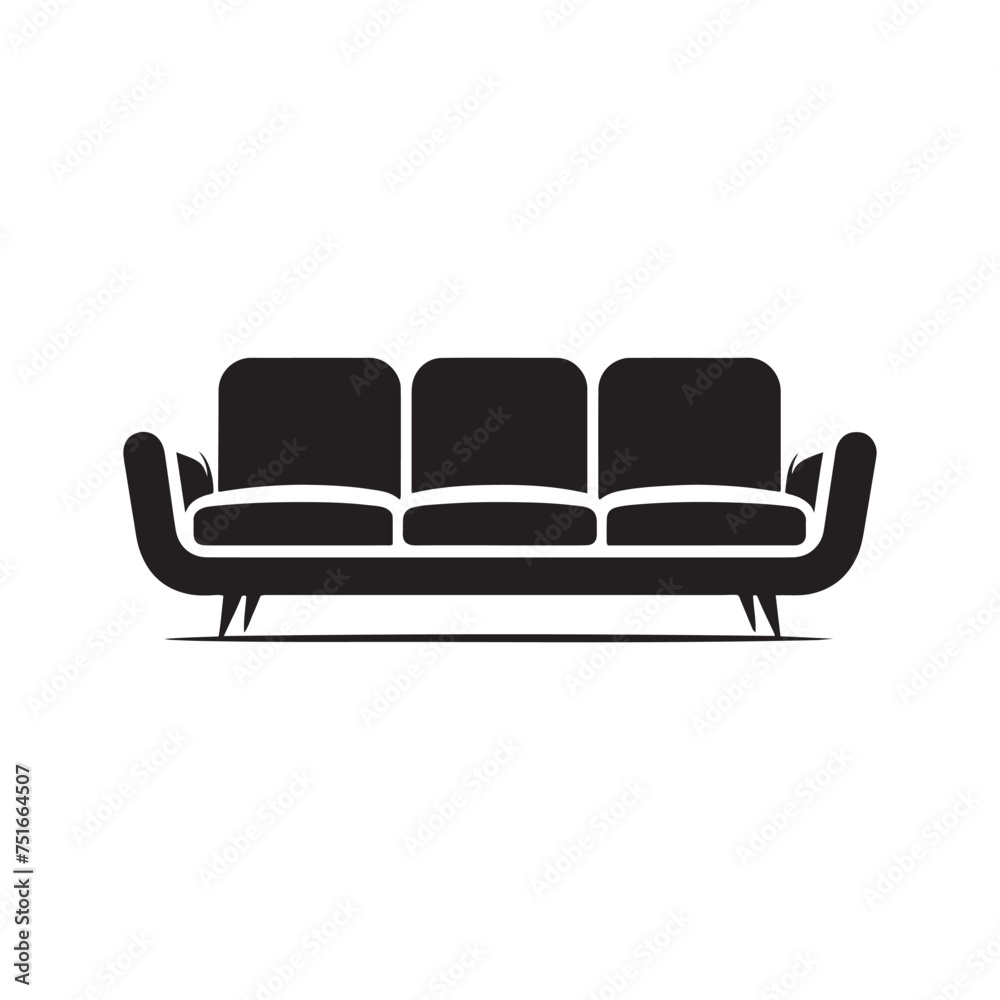 Sofa Silhouette - A Timeless Symbol of Comfort and Relaxation - Illustration of Sofa - Vector of Sofa
