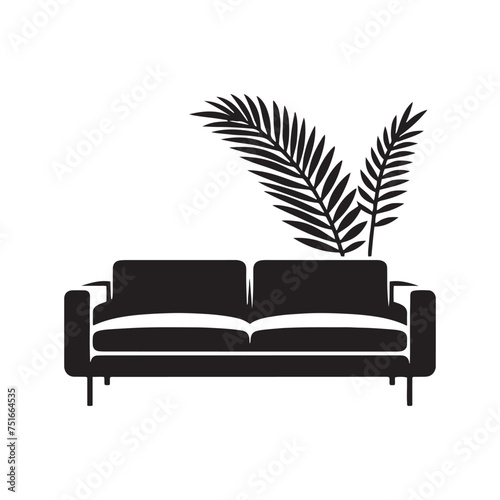 Sofa Silhouette - Embracing the Art of Leisure and Unwinding - Sofa Illustration - Sofa Vector
