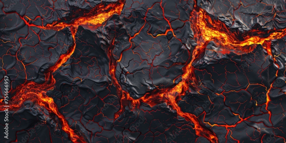A detailed view of the rough and jagged texture of flowing lava, showcasing the molten rocks heat and movement as it solidifies. A detailed view of the rough and jagged texture of flowing lava, showcasing the molten rocks heat and movement as it solidifies.