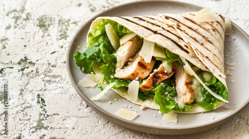 Grilled Chicken Caesar Wrap, Fresh and Healthy