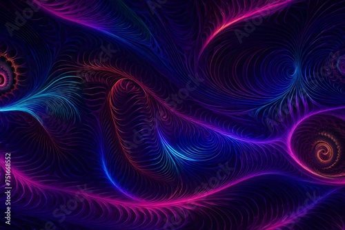 abstract purple background, Immerse yourself in the mesmerizing beauty of an abstract neon fractal wallpaper, where vibrant colors swirl and dance in intricate patterns reminiscent of the cosmos