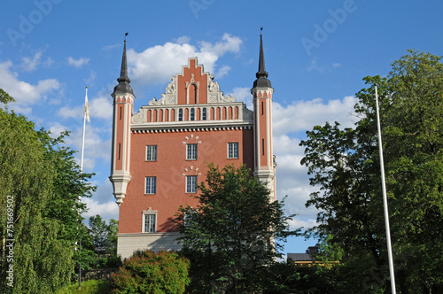 Sweden, an old and picturesque red castle in Stockholm