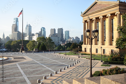 The area and the building of the Art Museum in Philadelphia