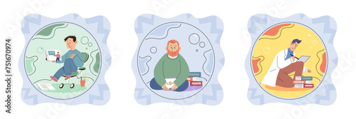 Personal space vector illustration. Mental health is closely tied to quality personal interactions and space we allow for ourselves Effective communication involves respecting personal space