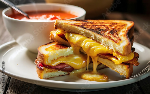 Capture the essence of Grilled Cheese Sandwich in a mouthwatering food photography shot
