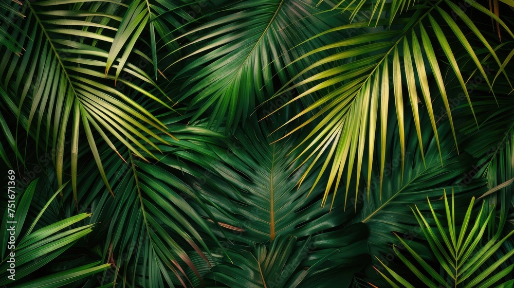 tropical Hawaii palm leaves design decoration. green leaf background tropical Hawaii palm leaves design decoration. green leaf background