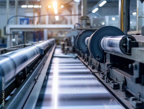 Industrial Printing Press at Work