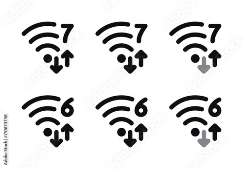 Wifi 6 and 7 Icon Set