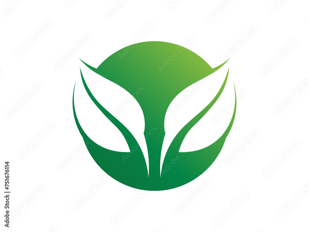 Green Leaf logo gradient colorful design Green Leaf logo gradient colorful design