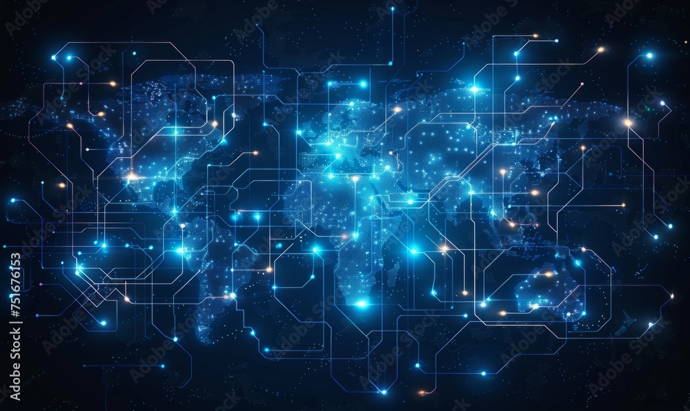 world map of electronic devices Generative AI