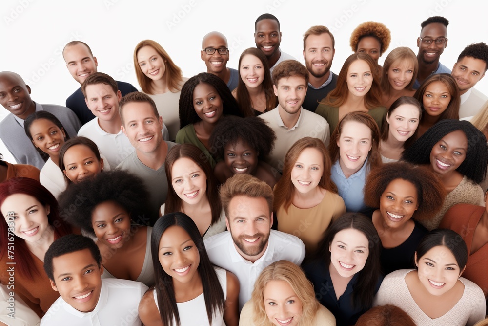 Diverse group of people smiling happy faces Diverse group of people smiling happy faces