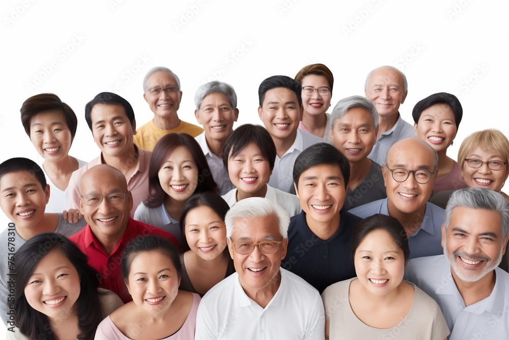 Diverse group of Asian people smiling happy faces Diverse group of Asian people smiling happy faces