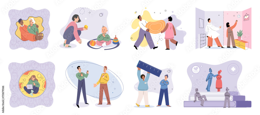 Personal space vector illustration. The personal space metaphor symbolizes invisible boundaries we establish to protect ourselves Feeling safe and comfortable in our personal space is essential Personal space vector illustration. The personal space metaphor symbolizes invisible boundaries we establish to protect ourselves Feeling safe and comfortable in our personal space is essential