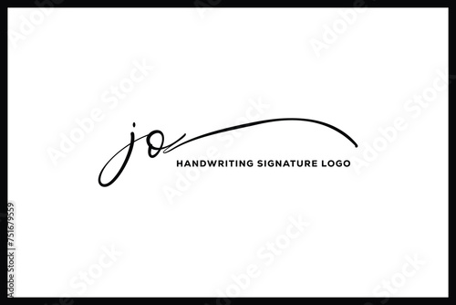 JO initials Handwriting signature logo. JO Hand drawn Calligraphy lettering Vector. JO letter real estate, beauty, photography letter logo design