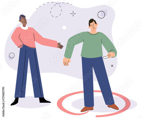 Personal space vector illustration. Each individuals personality influences their need for personal space The personal space concept explores interplay between psychology and social dynamics