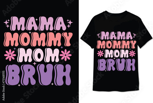 mothers day retro t shirt design colorful mom t shirt 