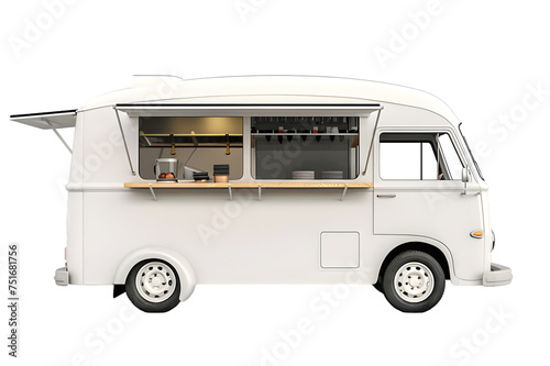 White Food truck isolated on transparent background photo