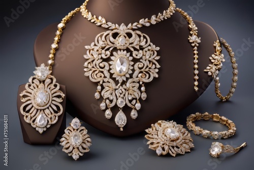 Luxury pearl and diamond traditional necklace