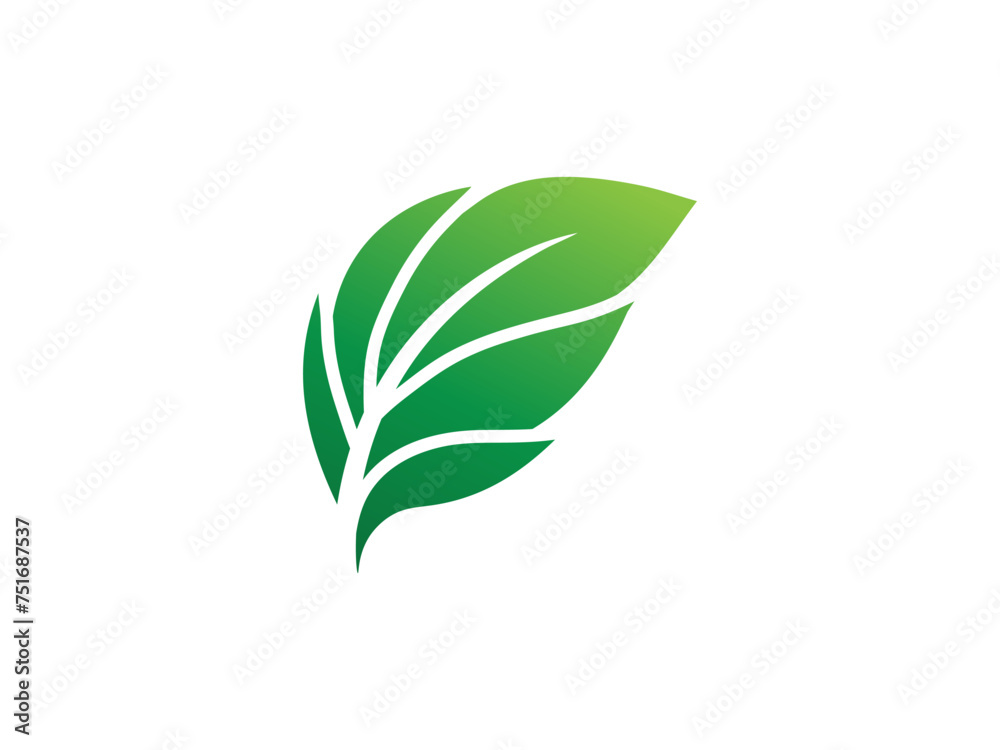 Leaf logo gradient colorful design illustrations