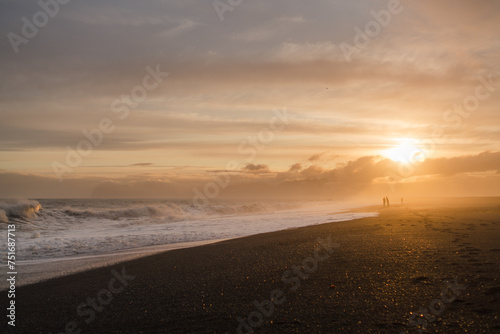 Traveling and exploring Iceland landscapes and famous places. Autumn tourism by Atlantic Ocean and mountains. Outdoor views on beautiful cliffs and travel destinations.