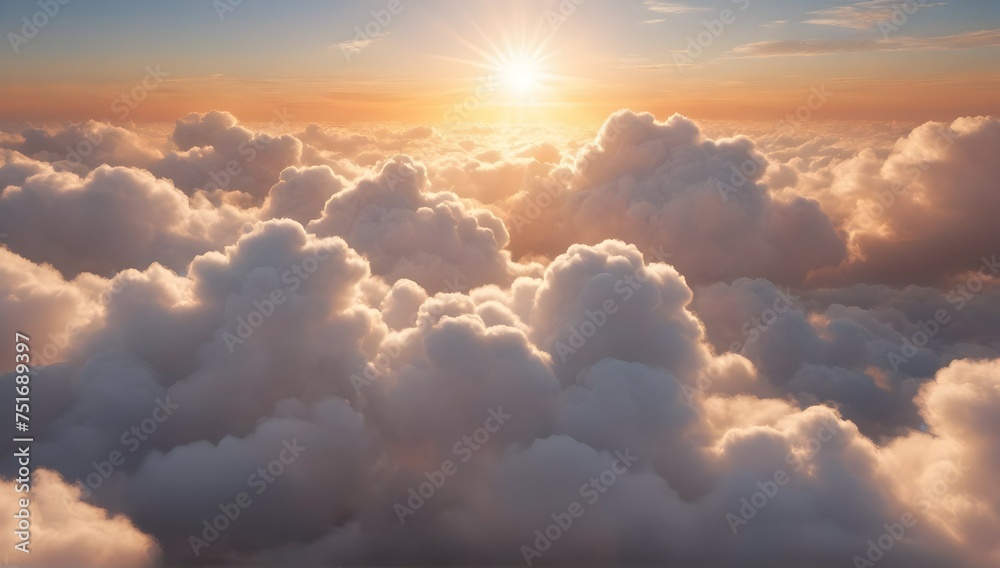 Imagine a sky filled with fluffy, cotton-like clouds, each one unique in shape and size. The sun peeks through, casting a warm glow over the scene. This would make for a stunning and dreamy wallpaper.
