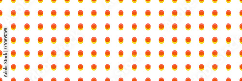 Seamless polka dot pattern. Risograph effect. Vector illustration with small orange and yellow dots on a white backdrop. Creative grid texture round shapes. Cute dotted wrapping paper sample