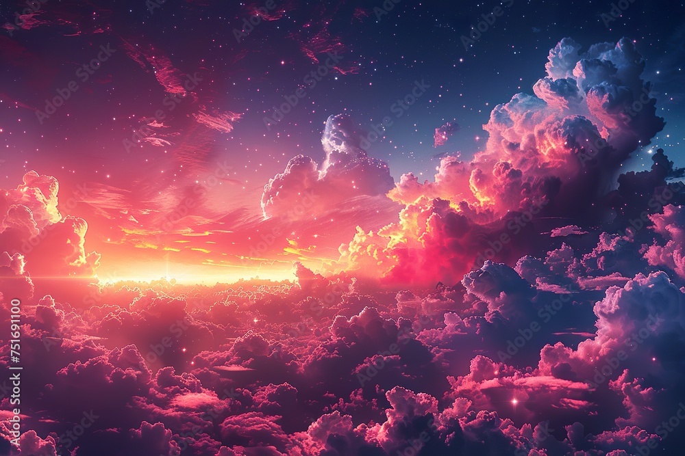 background texture of the sky in pink and celestial vibe