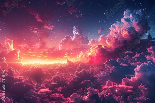 background texture of the sky in pink and celestial vibe © krishnendu