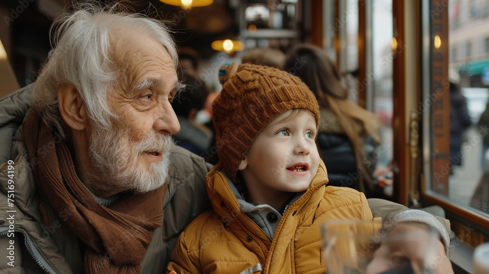 Close up portrait of grandparents with child. Close up portrait of grandparents with child.