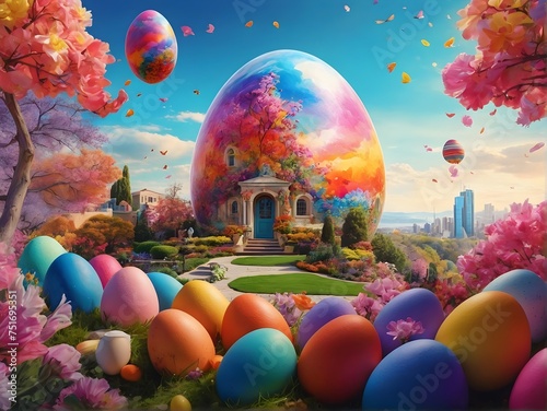Fantastic Easter eggs in splashes of color
