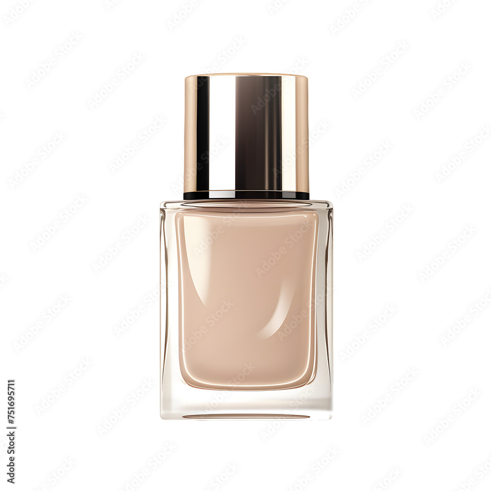 Beige Nude nail polish bottle, isolated on white background Beige Nude nail polish bottle, isolated on white background