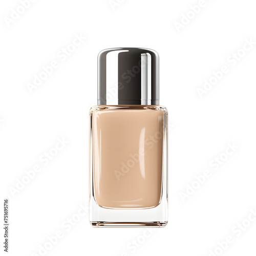 Beige Nude nail polish bottle, isolated on white background