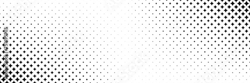 horizontal black halftone of glowing glitter star design for pattern and background.