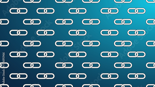 Blue background with a pattern of white chain links  element.