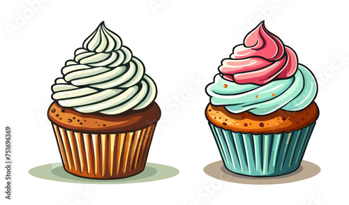 set of cupcakes