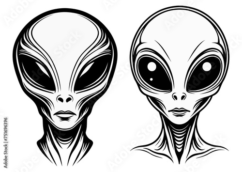 black and white alien set