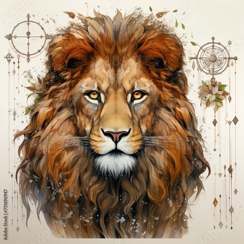 regal gaze - the majestic Leo in celestial adornment