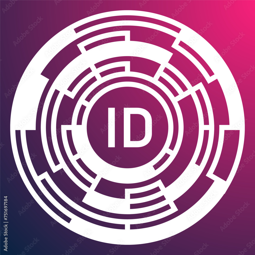 Circle ID scanner. Finger prints. White Abstract music vinyl disc. Wave pattern on red purple background. Circle ID scanner. Finger prints. White Abstract music vinyl disc. Wave pattern on red purple background.