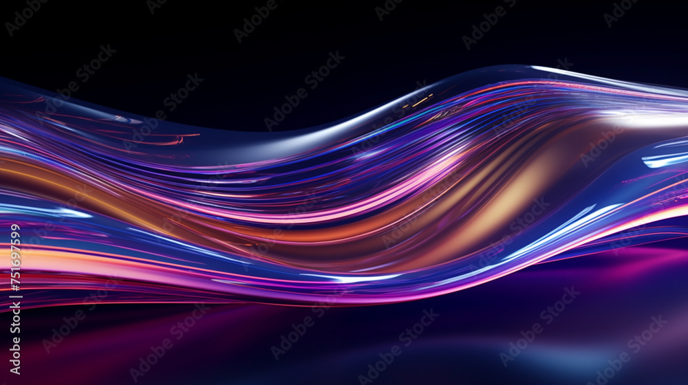 Surreal waves of color flow in a dynamic abstract 3D digital landscape Surreal waves of color flow in a dynamic abstract 3D digital landscape