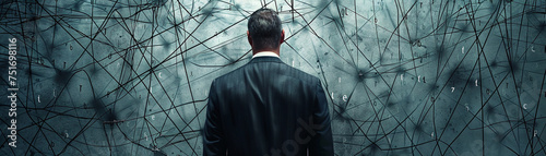 Corrupt politician weaving a complex net to manipulate elections the essence of deceit captured visually