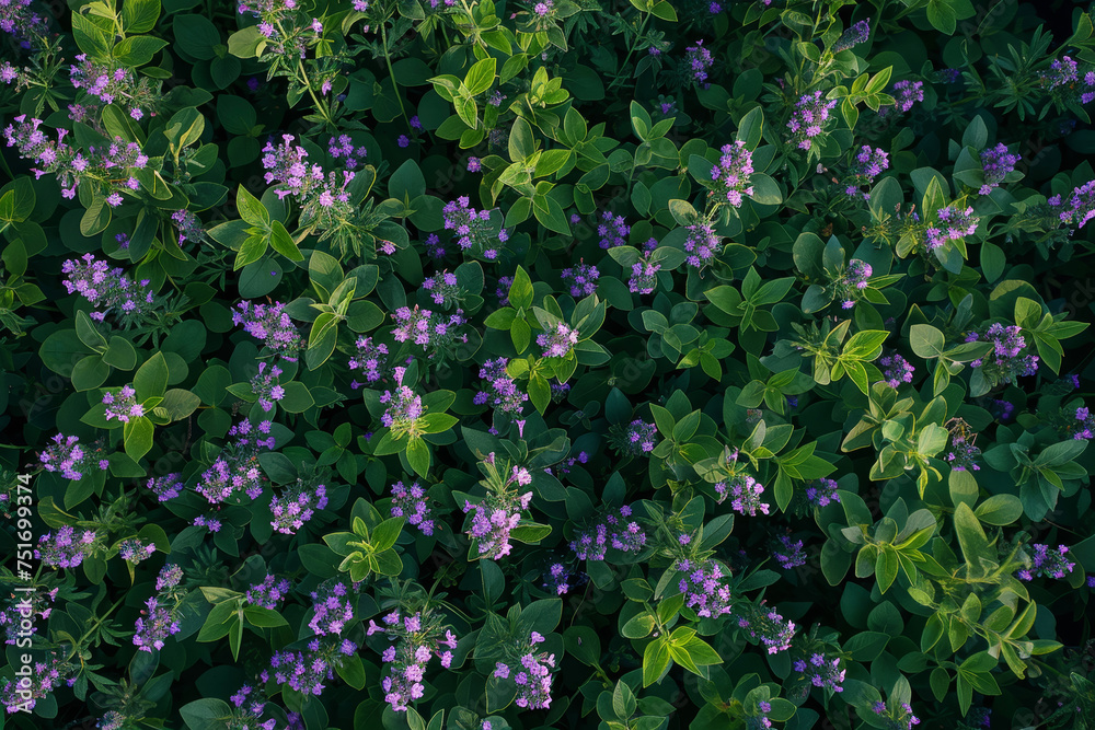 A drone shot of a lavender field. The purple flowers create a stunning contrast with the green leaves and blue sky. A drone shot of a lavender field. The purple flowers create a stunning contrast with the green leaves and blue sky.