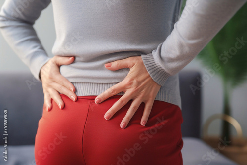 Wallpaper Mural Woman having osteoporosis and painful arthritis to her hands - Young person having bone ache in the hip area Torontodigital.ca