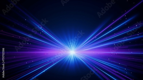 Web banner featuring fiber optic technology with glowing neon rays.