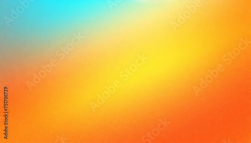 blue orange yellow, color gradient, abstract background smooth transition, empty space, grainy noise rough texture photo