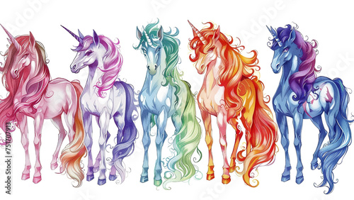 neon mystique: a parade of magical unicorns