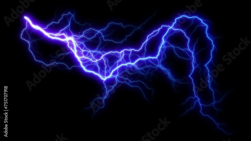 Electric Blue Lightning Bolts Against Dark Background