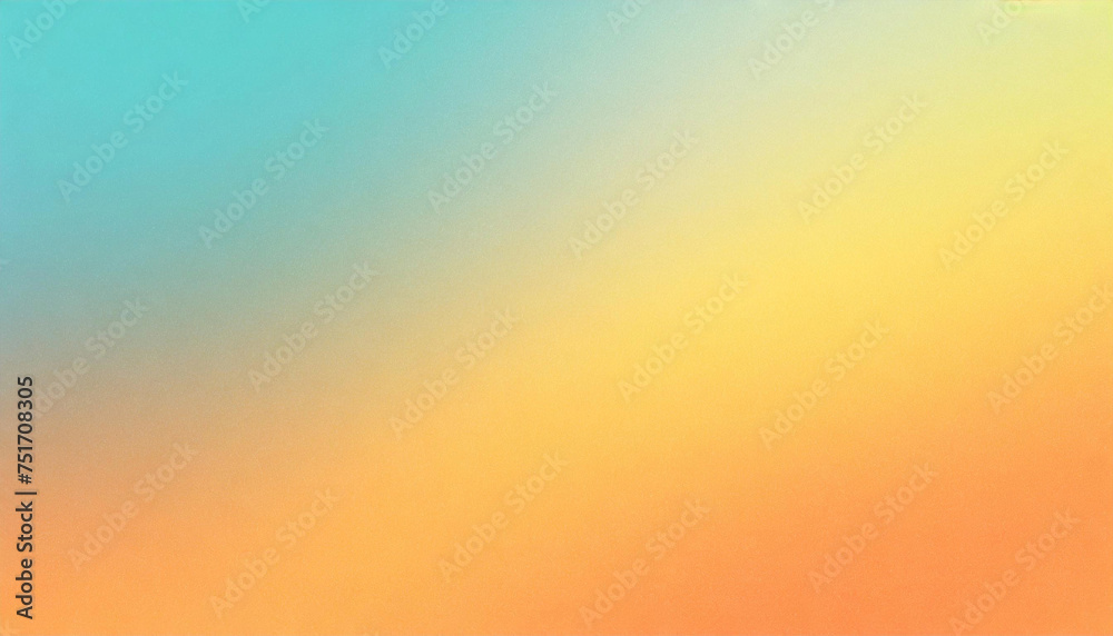 blue orange yellow, color gradient, abstract background smooth transition, empty space, grainy noise rough texture - obrazy, fototapety, plakaty 